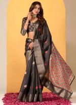 Dola Silk Grey Festival Wear Printed Saree